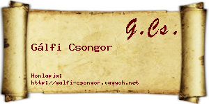 Gálfi Csongor névjegykártya